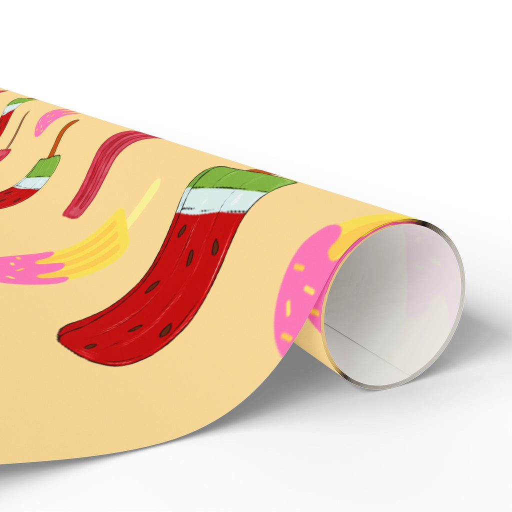 Festive Popsicle & Stocking Wrapping Paper Roll — Holiday Gift Wrap