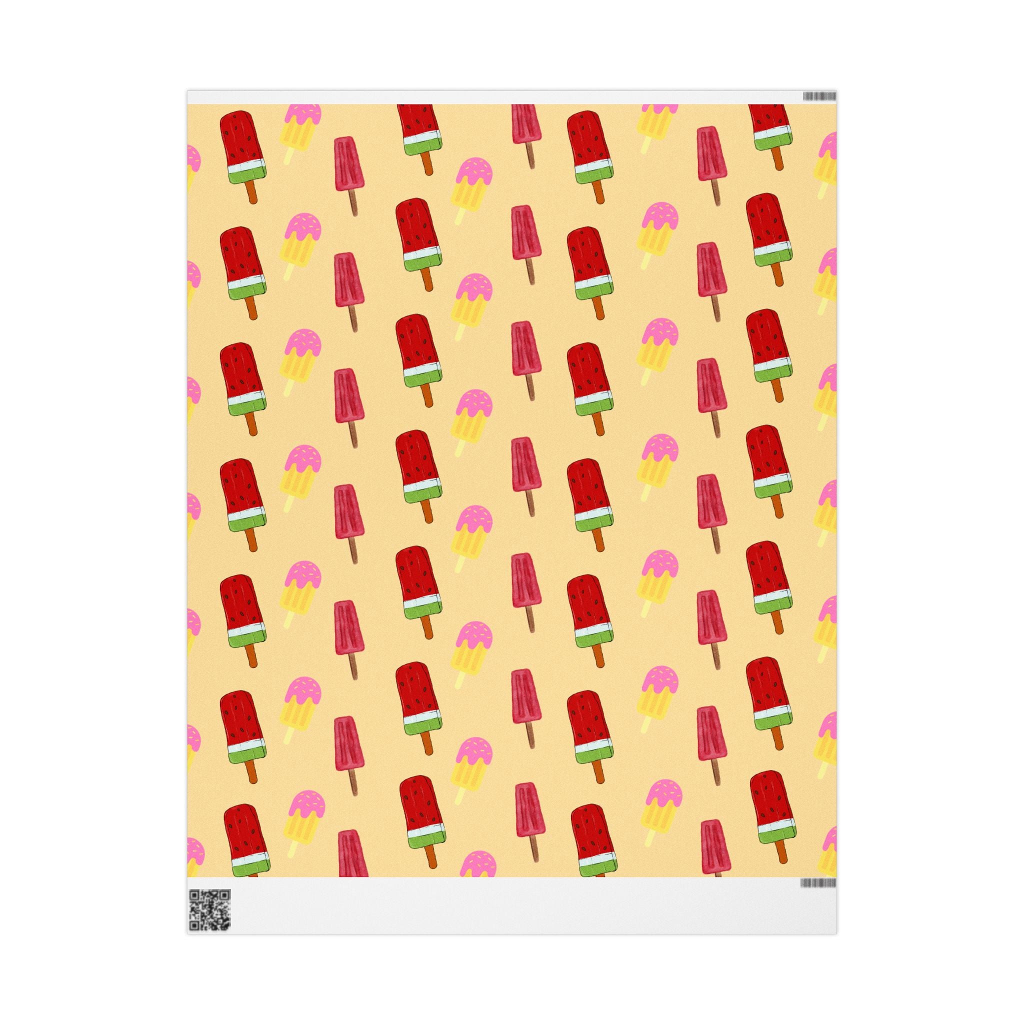 Festive Popsicle & Stocking Wrapping Paper Roll — Holiday Gift Wrap