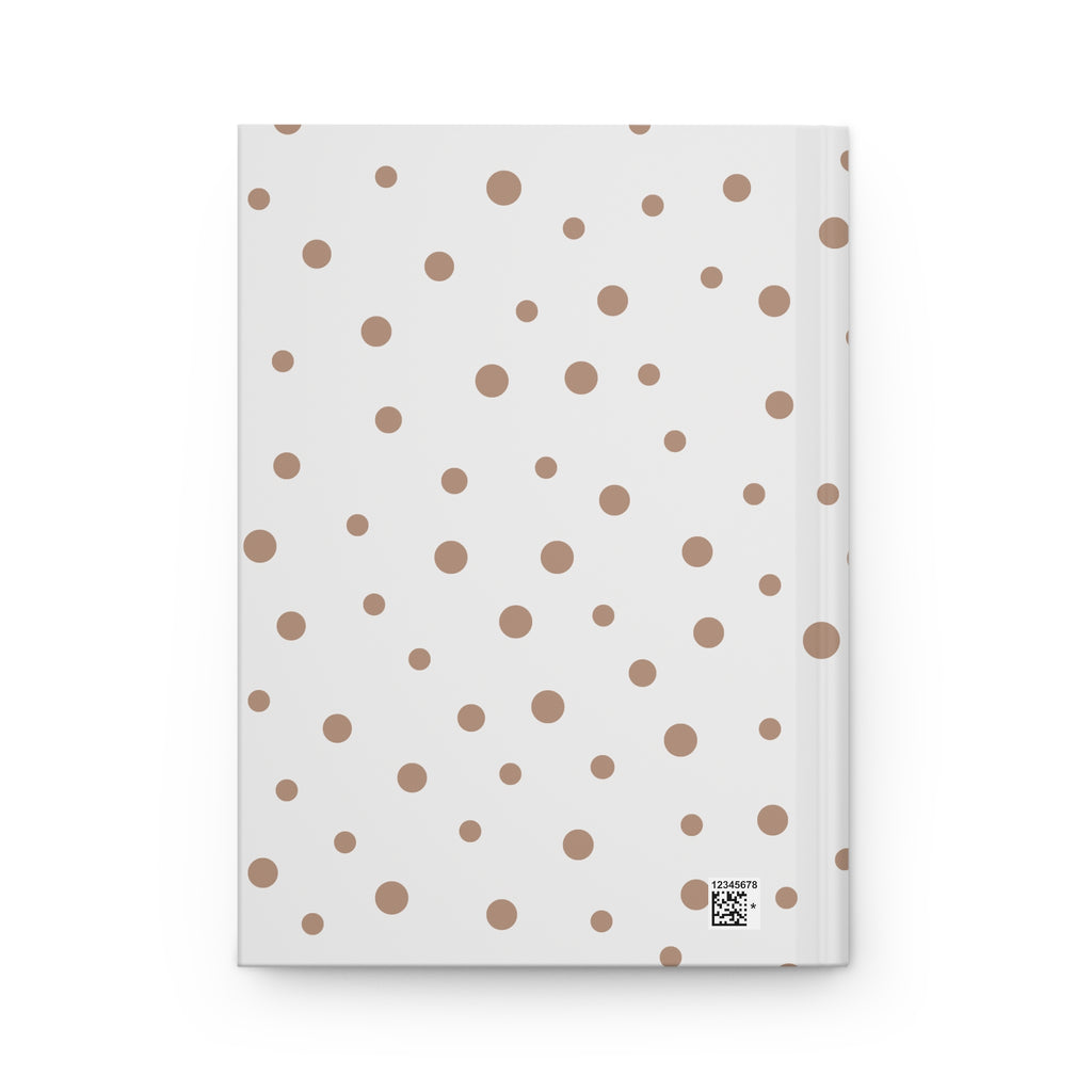 Polka Dot Notebook Hardcover — Neutral Brown Dots "Notebook" Journal