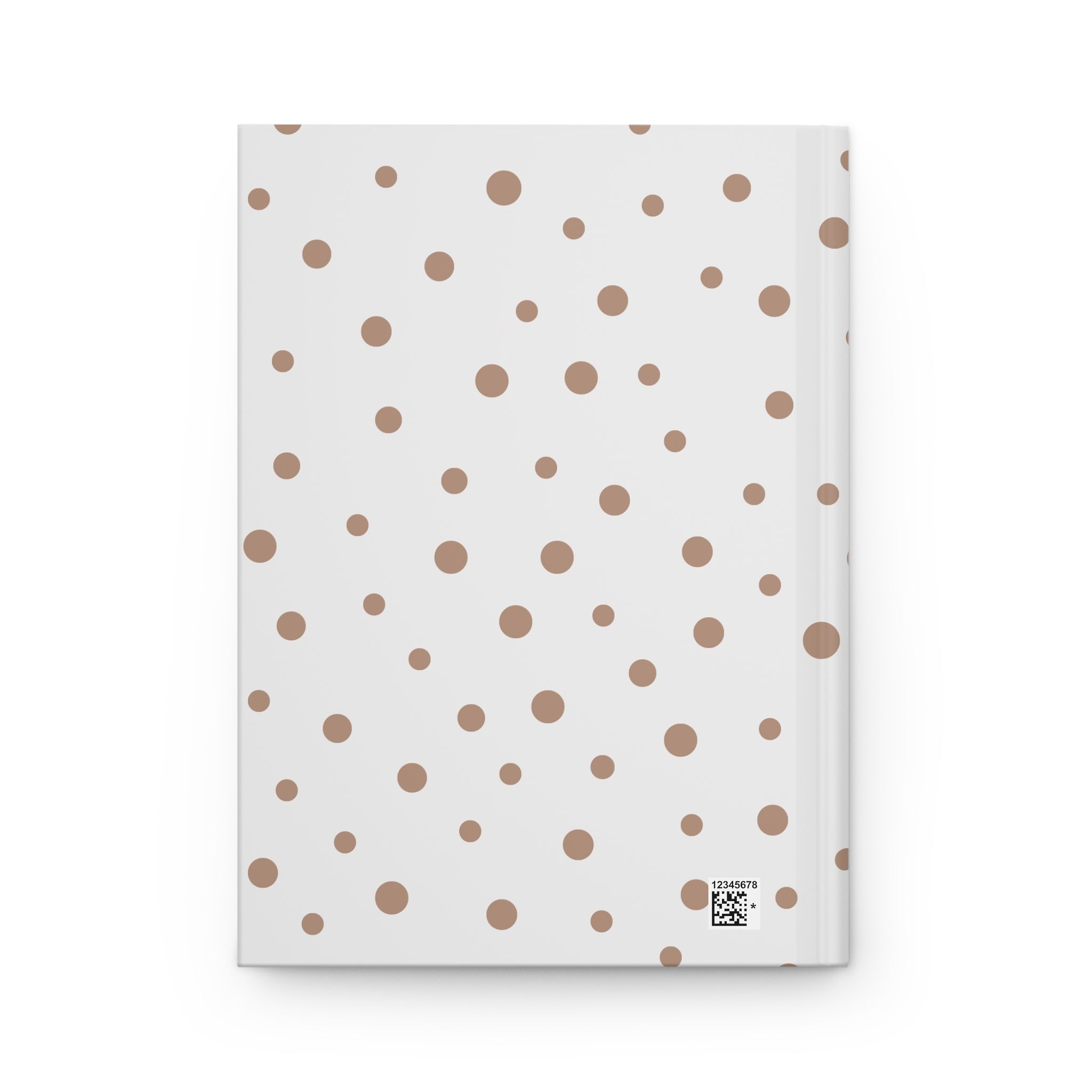 Polka Dot Notebook Hardcover — Neutral Brown Dots "Notebook" Journal