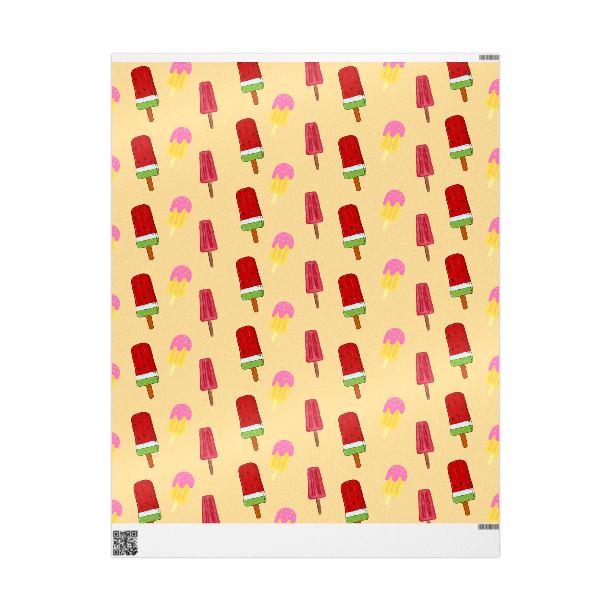 Festive Popsicle & Stocking Wrapping Paper Roll — Holiday Gift Wrap