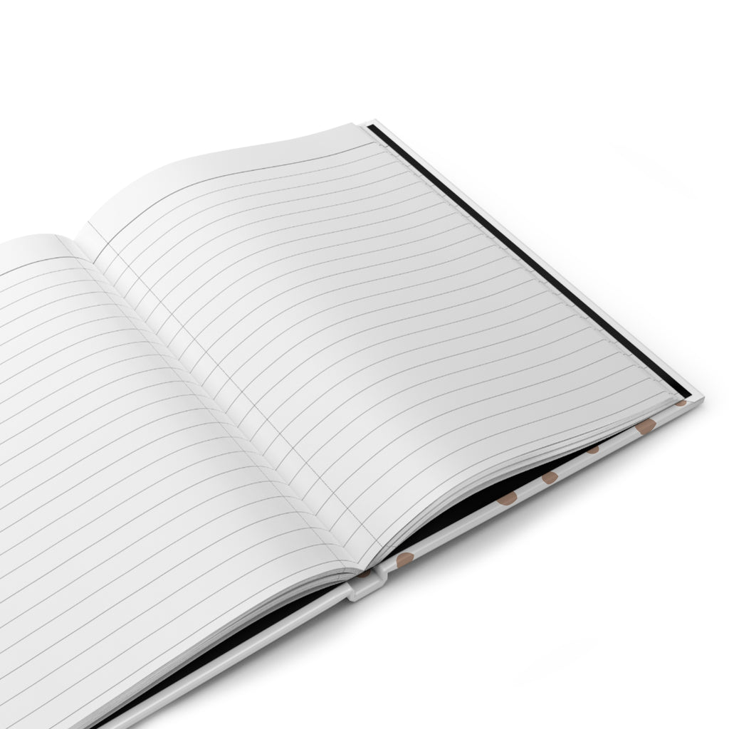 Polka Dot Notebook Hardcover — Neutral Brown Dots "Notebook" Journal
