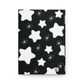 Starry Night Hardcover Journal — Black & White Star Pattern Notebook for Notes, Sketches, Gifts