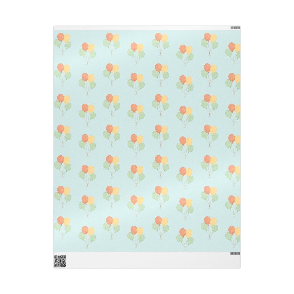 Birthday Balloon Pattern Wrapping Paper Roll – Pastel Party Gift Wrap