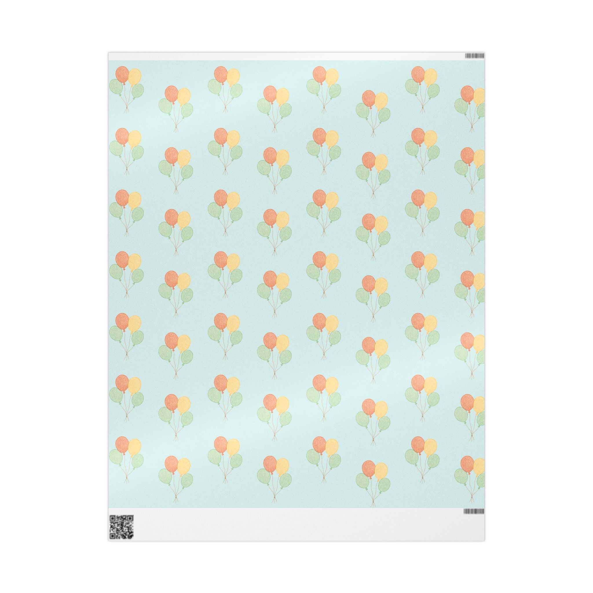 Birthday Balloon Pattern Wrapping Paper Roll – Pastel Party Gift Wrap