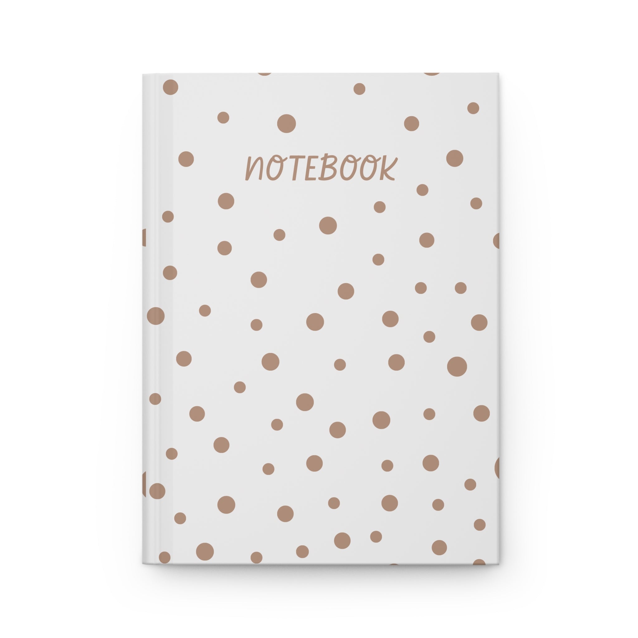 Polka Dot Notebook Hardcover — Neutral Brown Dots "Notebook" Journal