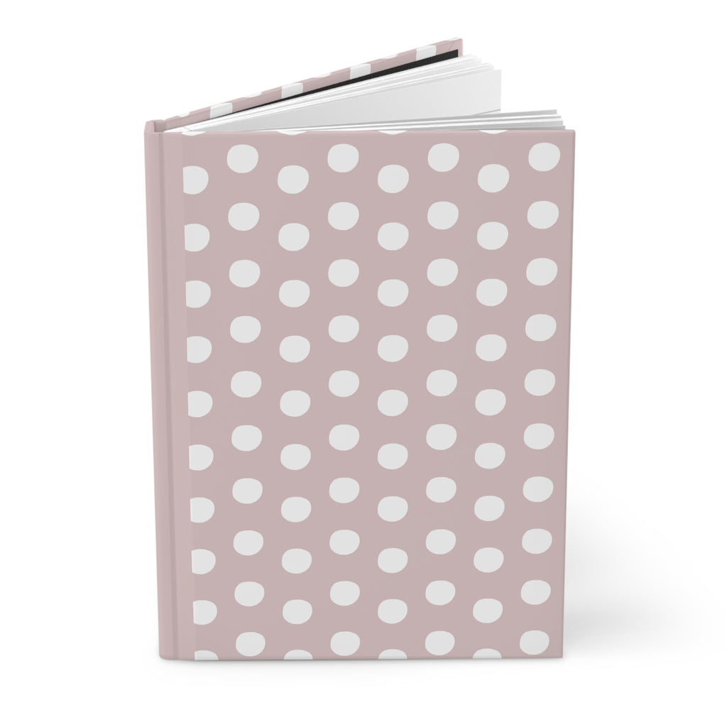 Polka Dot Hardcover Journal — Blush Pink Notebook for Notes, Planning & Gifts