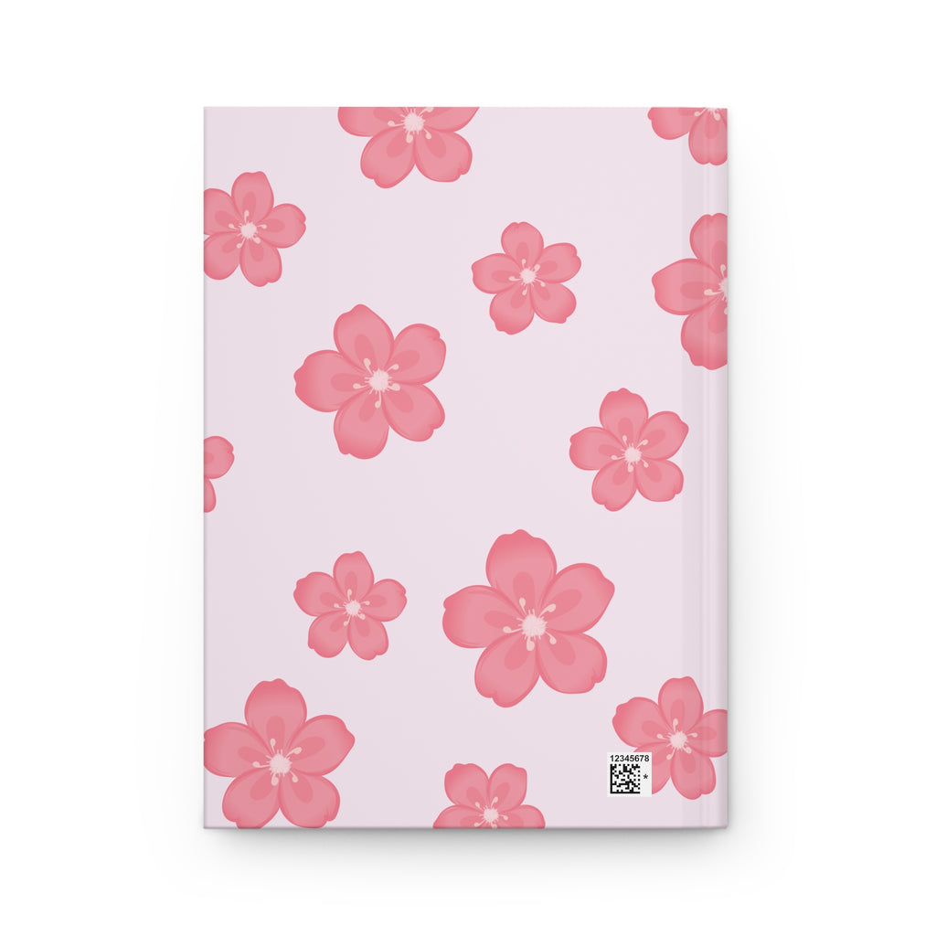 Pink Floral Hardcover Notebook — 'NOTEBOOK' Blossom Journal for Notes & Gifts