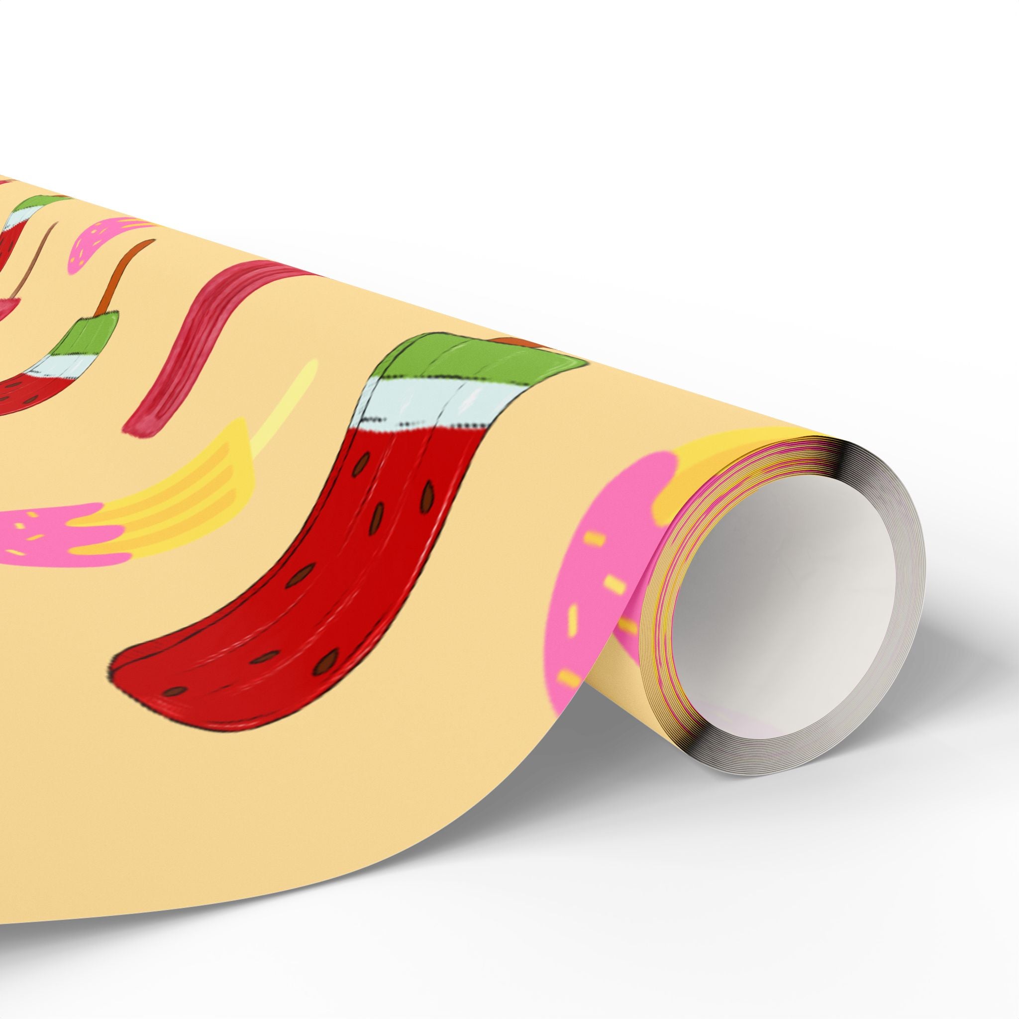 Festive Popsicle & Stocking Wrapping Paper Roll — Holiday Gift Wrap