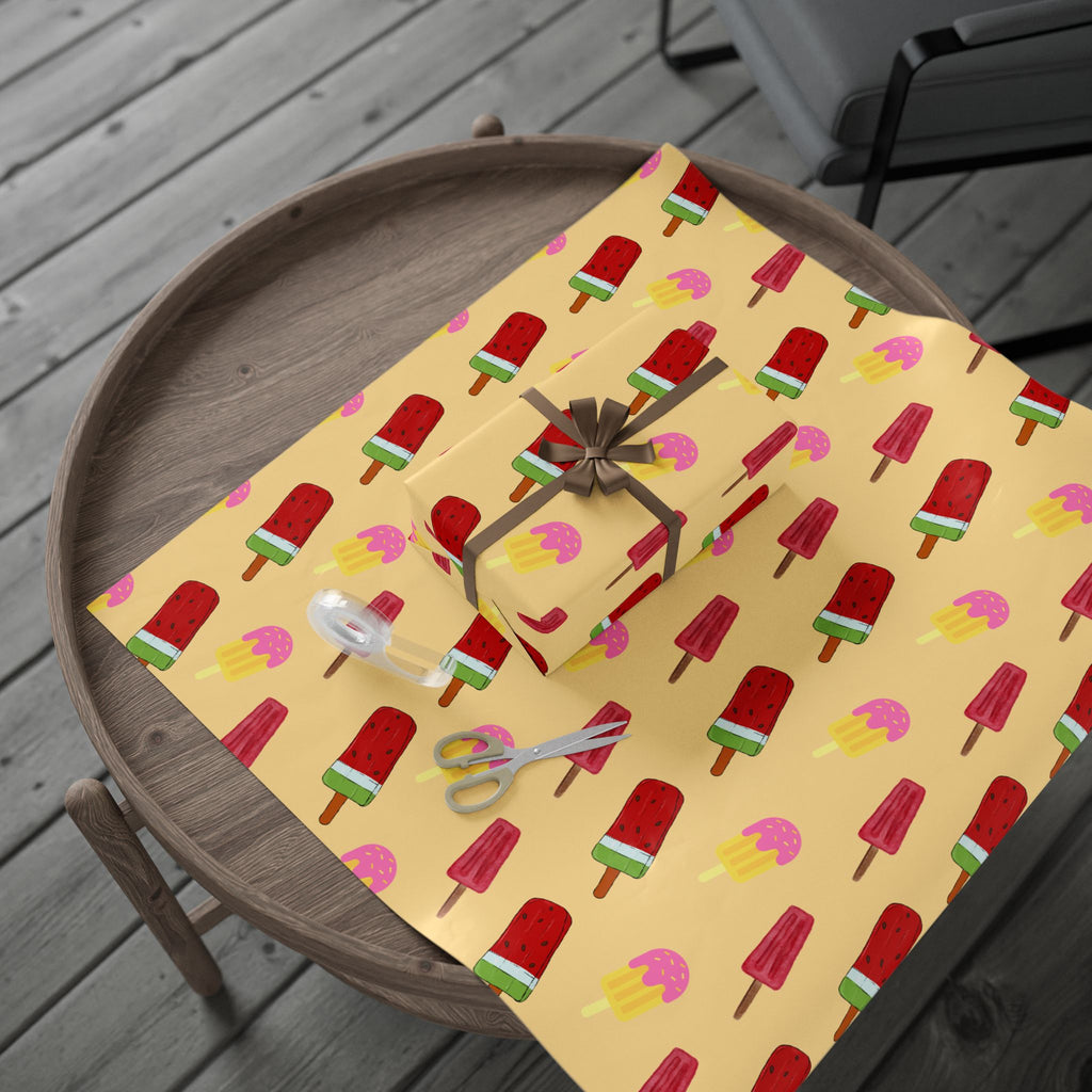 Festive Popsicle & Stocking Wrapping Paper Roll — Holiday Gift Wrap