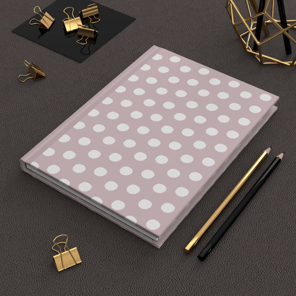 Polka Dot Hardcover Journal — Blush Pink Notebook for Notes, Planning & Gifts