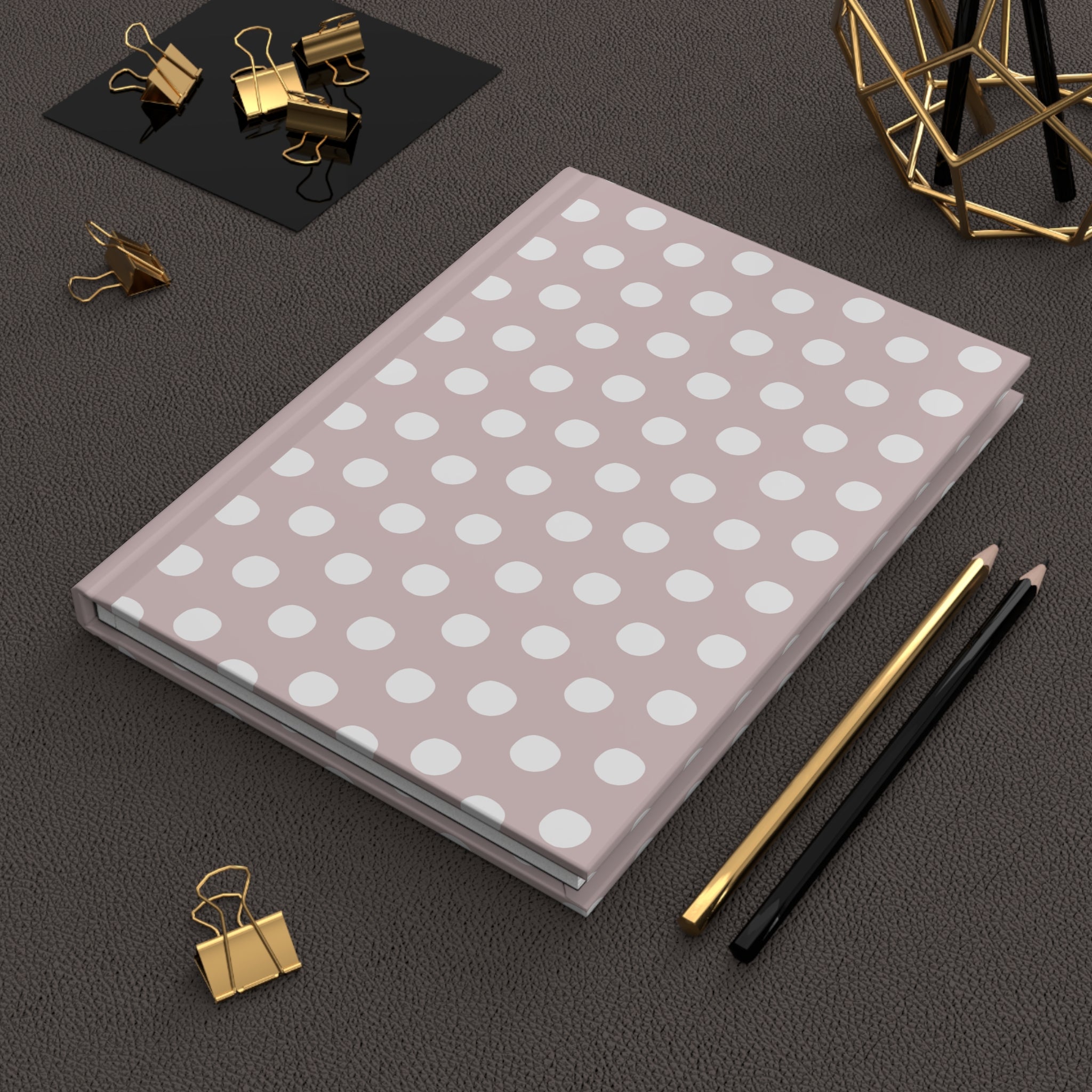 Polka Dot Hardcover Journal — Blush Pink Notebook for Notes, Planning & Gifts