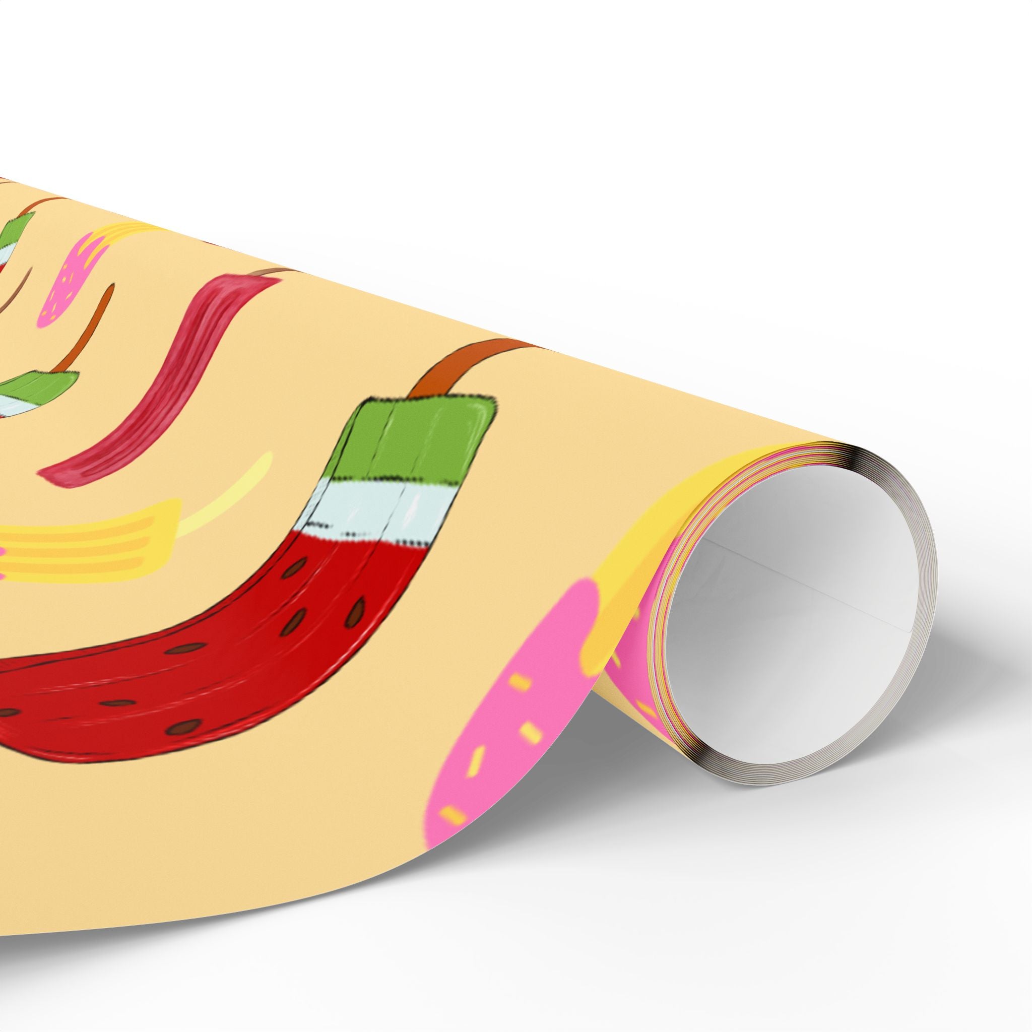 Festive Popsicle & Stocking Wrapping Paper Roll — Holiday Gift Wrap