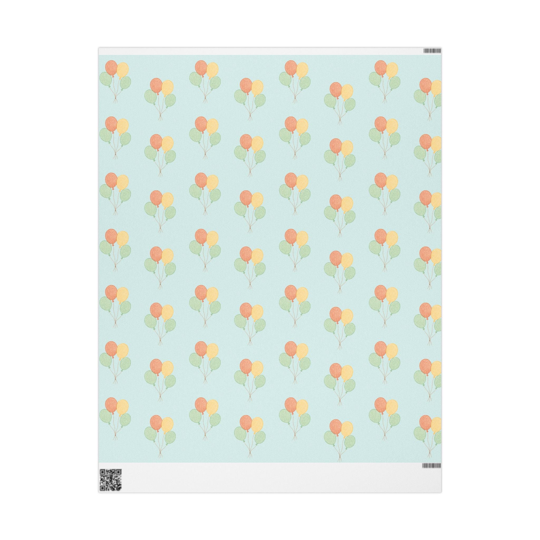 Birthday Balloon Pattern Wrapping Paper Roll – Pastel Party Gift Wrap