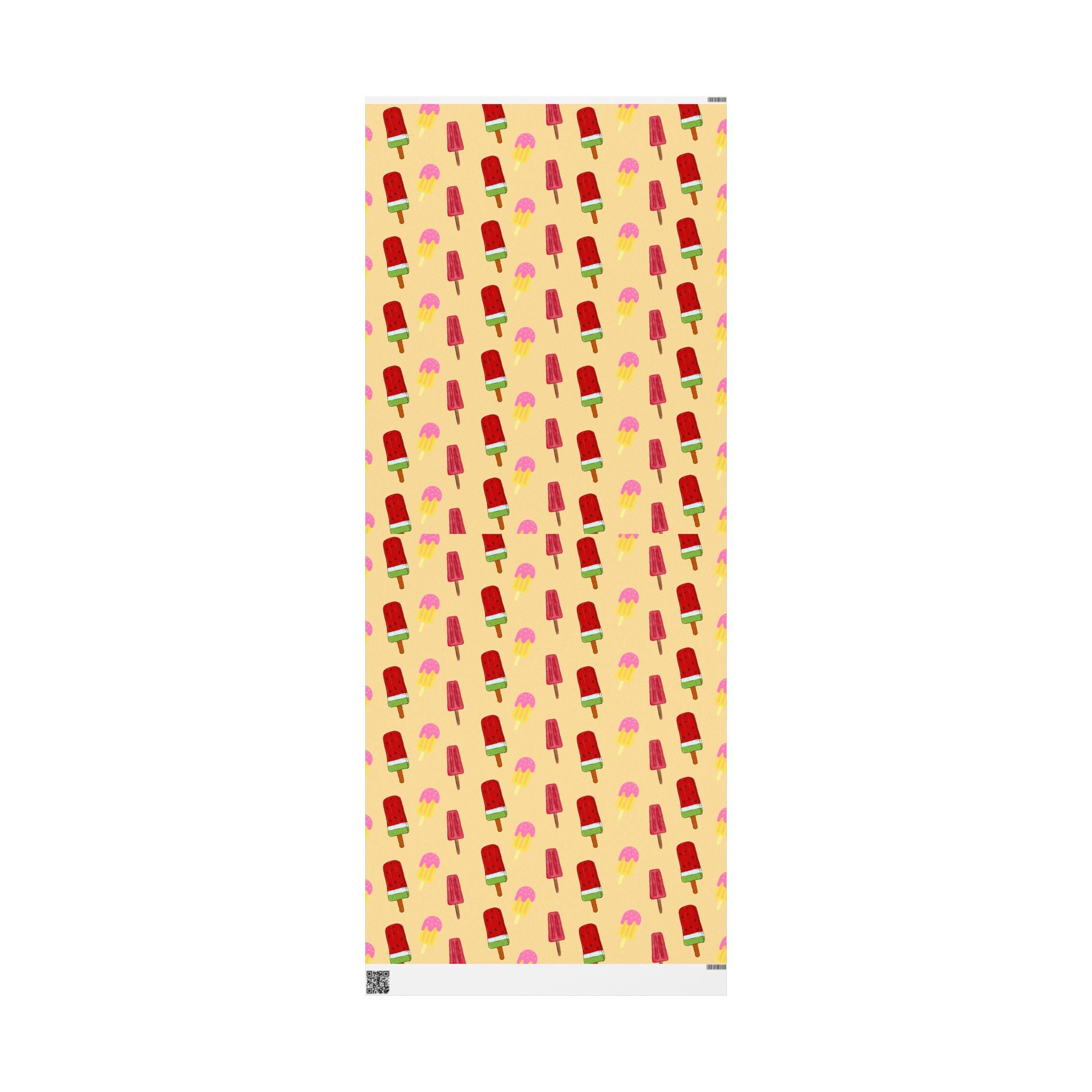 Festive Popsicle & Stocking Wrapping Paper Roll — Holiday Gift Wrap