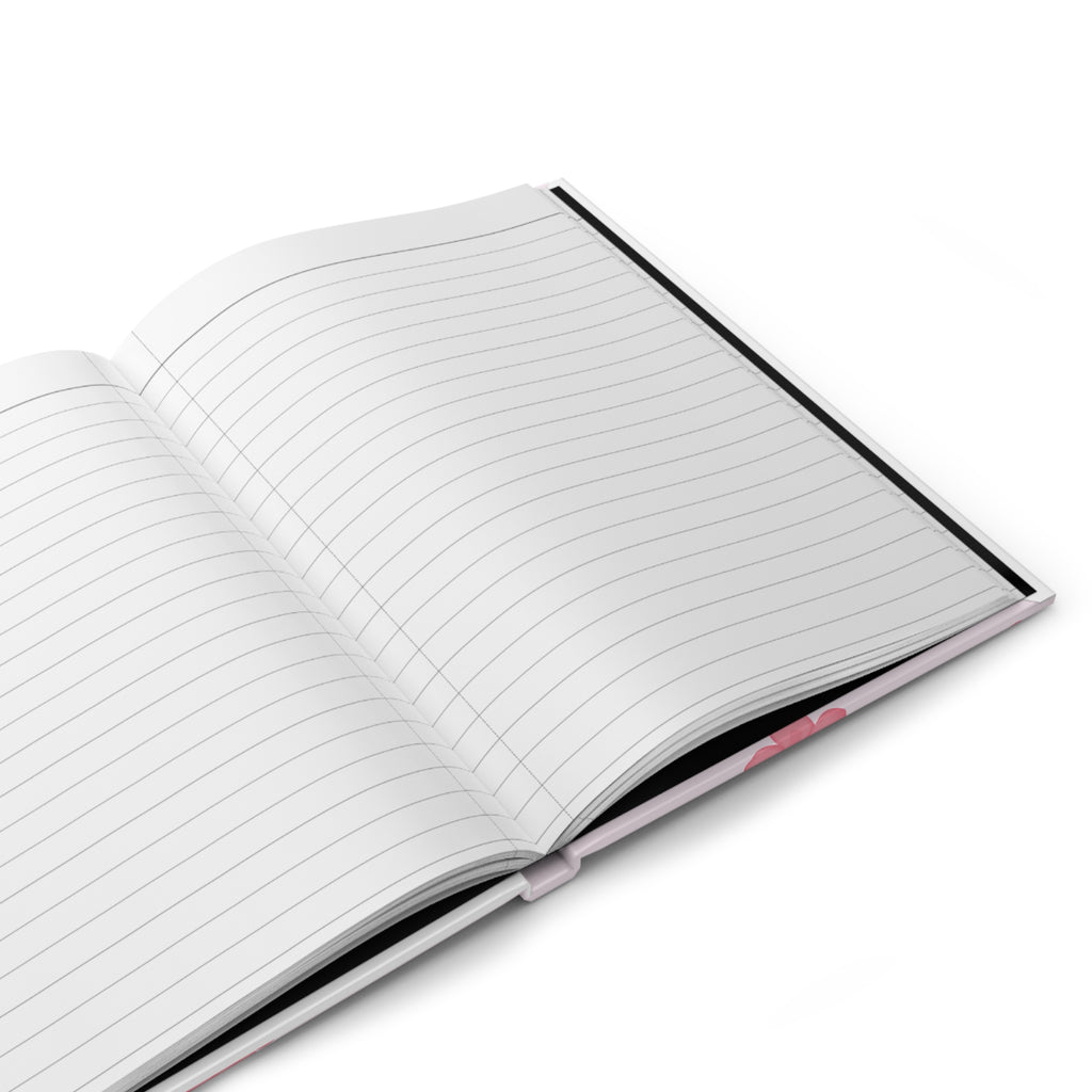 Pink Floral Hardcover Notebook — 'NOTEBOOK' Blossom Journal for Notes & Gifts