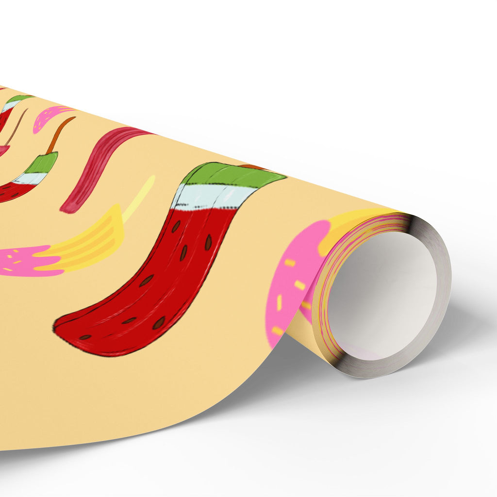 Festive Popsicle & Stocking Wrapping Paper Roll — Holiday Gift Wrap